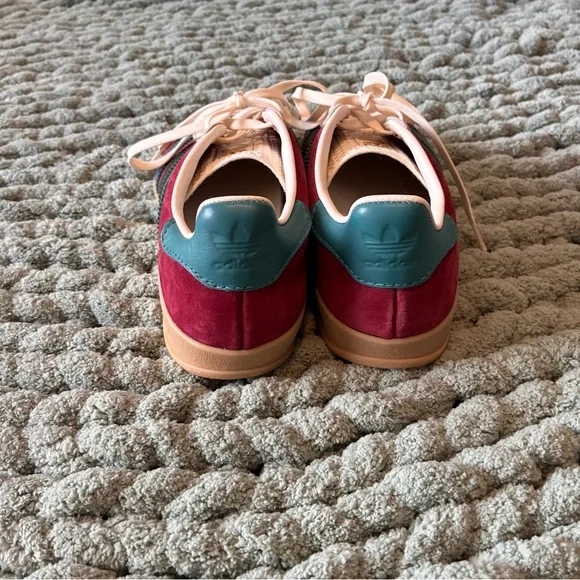 adidas Gazelle Women’s Suede Sneakers — Burgundy Pink Green - Picture 3 of 5